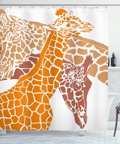 Wildlife In Africa Giraffe Shower Curtain, Stylish And Unique Bathroom Decor