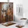 Wildlife Inspired Shower Curtain With Deer And Elk Prints