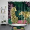 Wildlife Monster Shower Curtain featuring Palm Leaf and Leopard for the Adventurous Spirit
