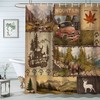 Wildlife Mountain Tree Rustic Bear Shower Curtain for Lodge and Cabin Decor