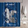 Wildlife Palm Leaf Tropical Leopard Animals Shower Curtain - Exotic Animal Bathroom Decor