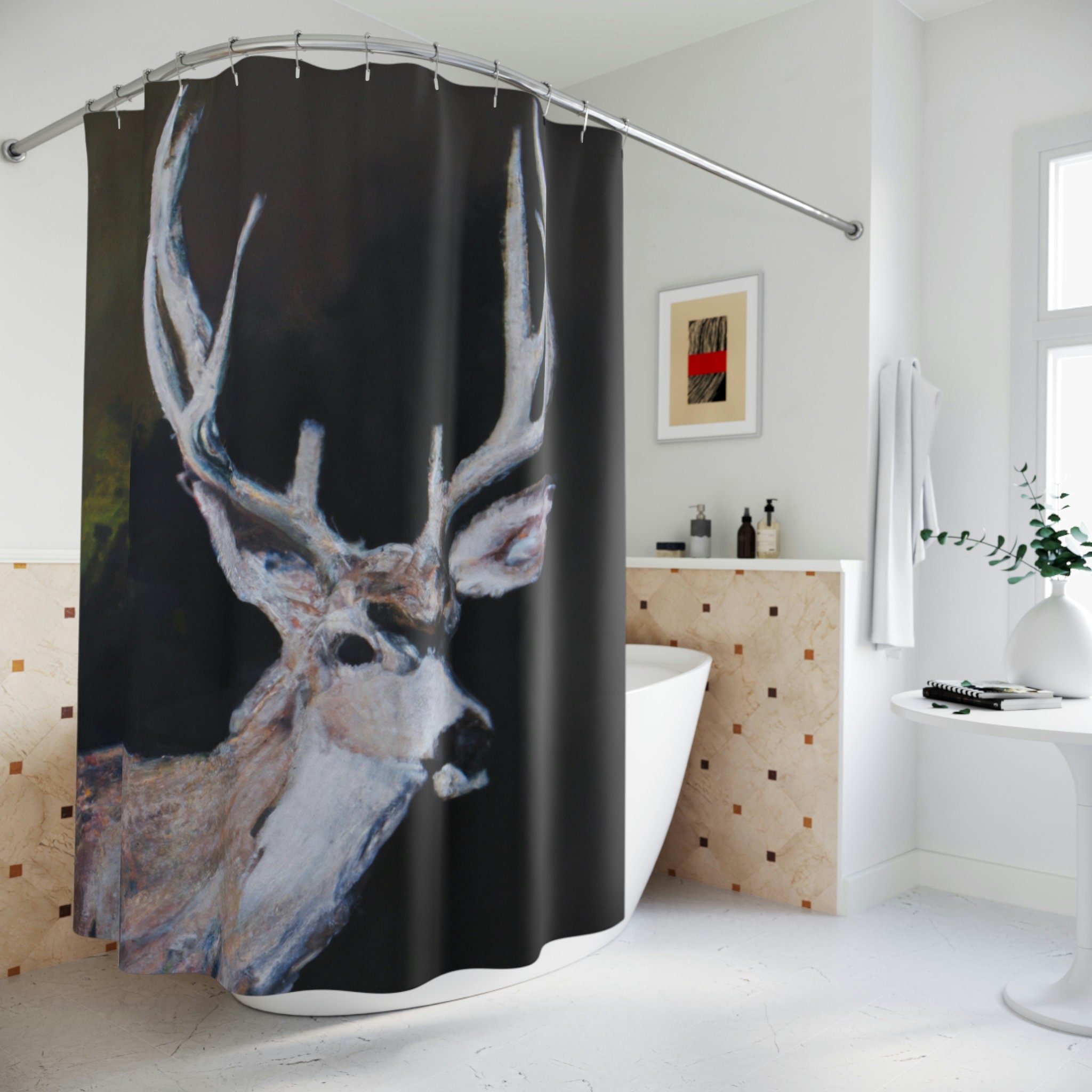 Wildlife Photography Deer Shower Curtain For Nature Enthusiasts - Image 3