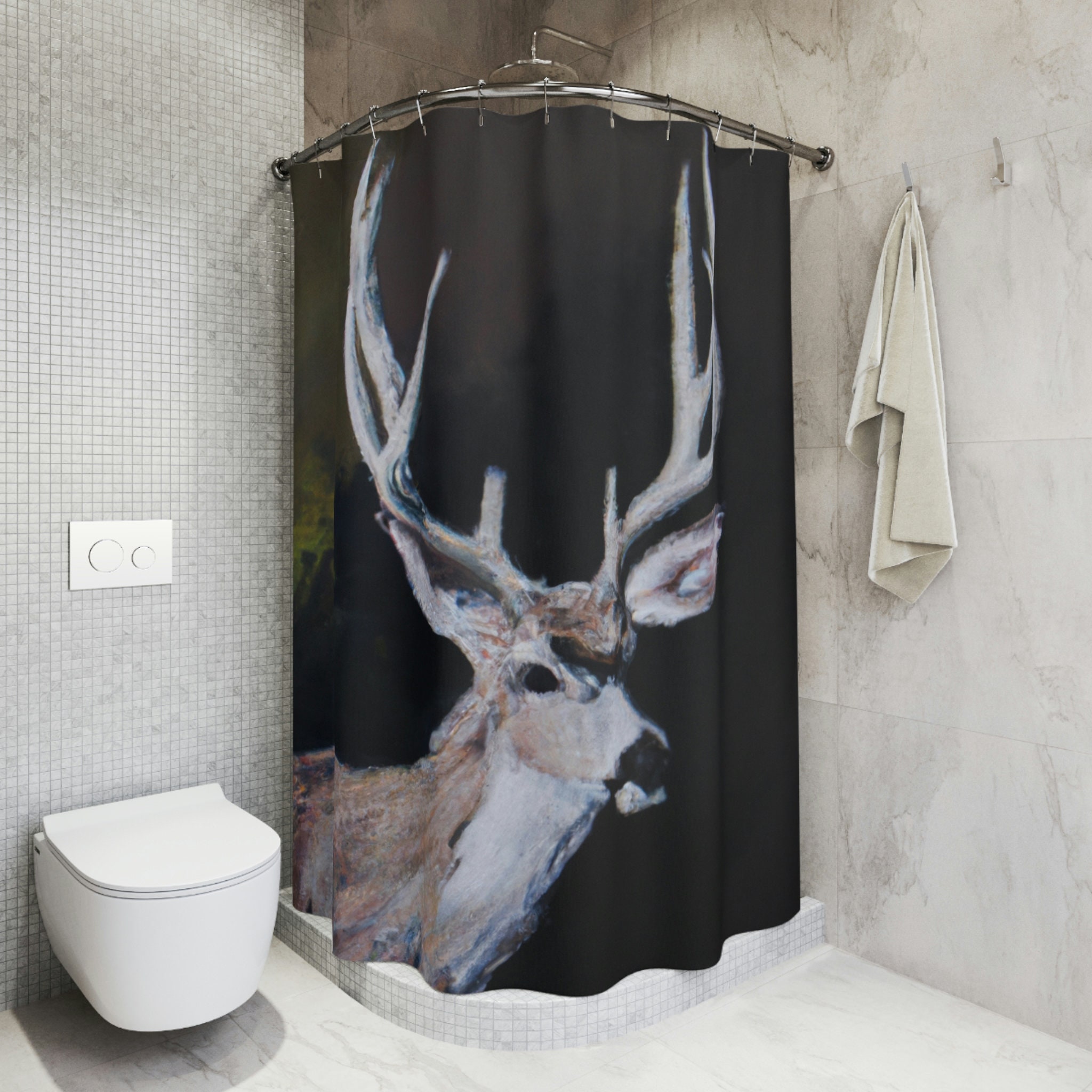 Wildlife Photography Deer Shower Curtain For Nature Enthusiasts - Image 4