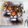 Wildlife Safari Animals Print Mandala Shower Curtain for Nature Themed Bathroom Decor