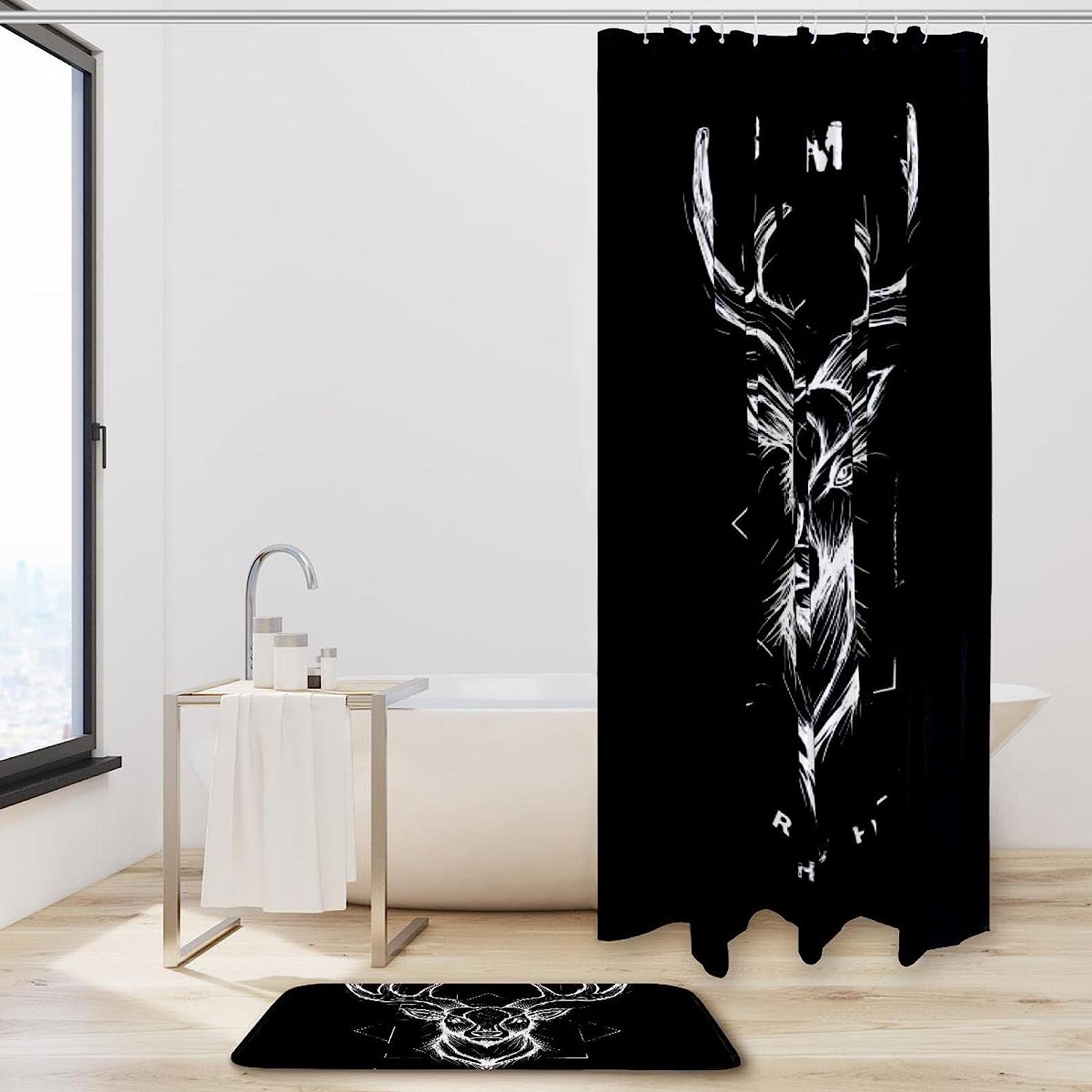 Wildlife Shower Curtain With Deer Print For Nature Lovers - Image 2