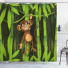 Wildlife Theme Illustration Of A Monkey In The Woodland Shower Curtain - Cloth Fabric Bathroom Decor