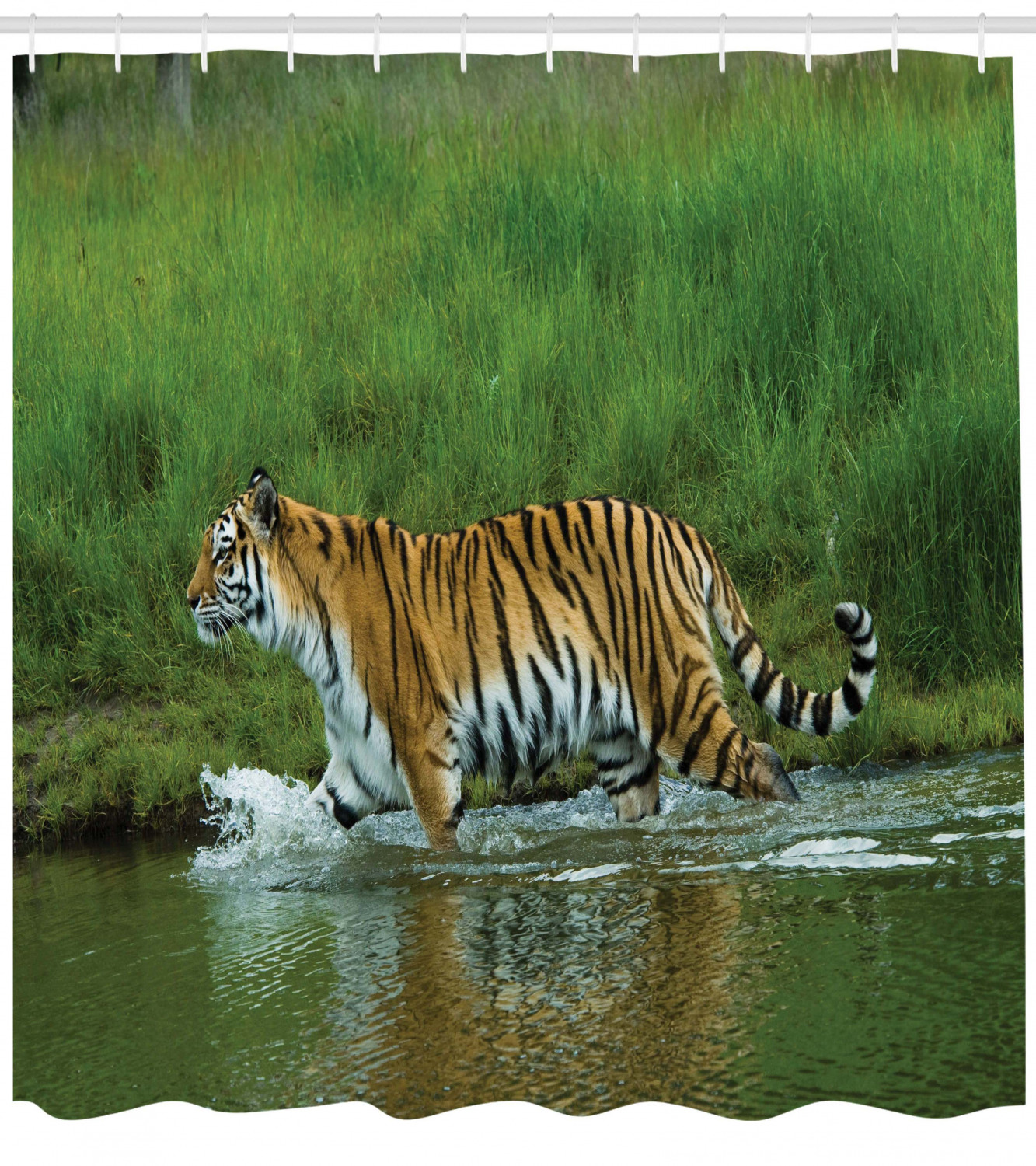 Wildlife Tiger Shower Curtain for Safari-Inspired Bathroom Decor