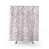 William Morris Antique Flower Pattern Vintage Floral Bathroom Accessory with Light Pink & White Pattern Shower Curtain