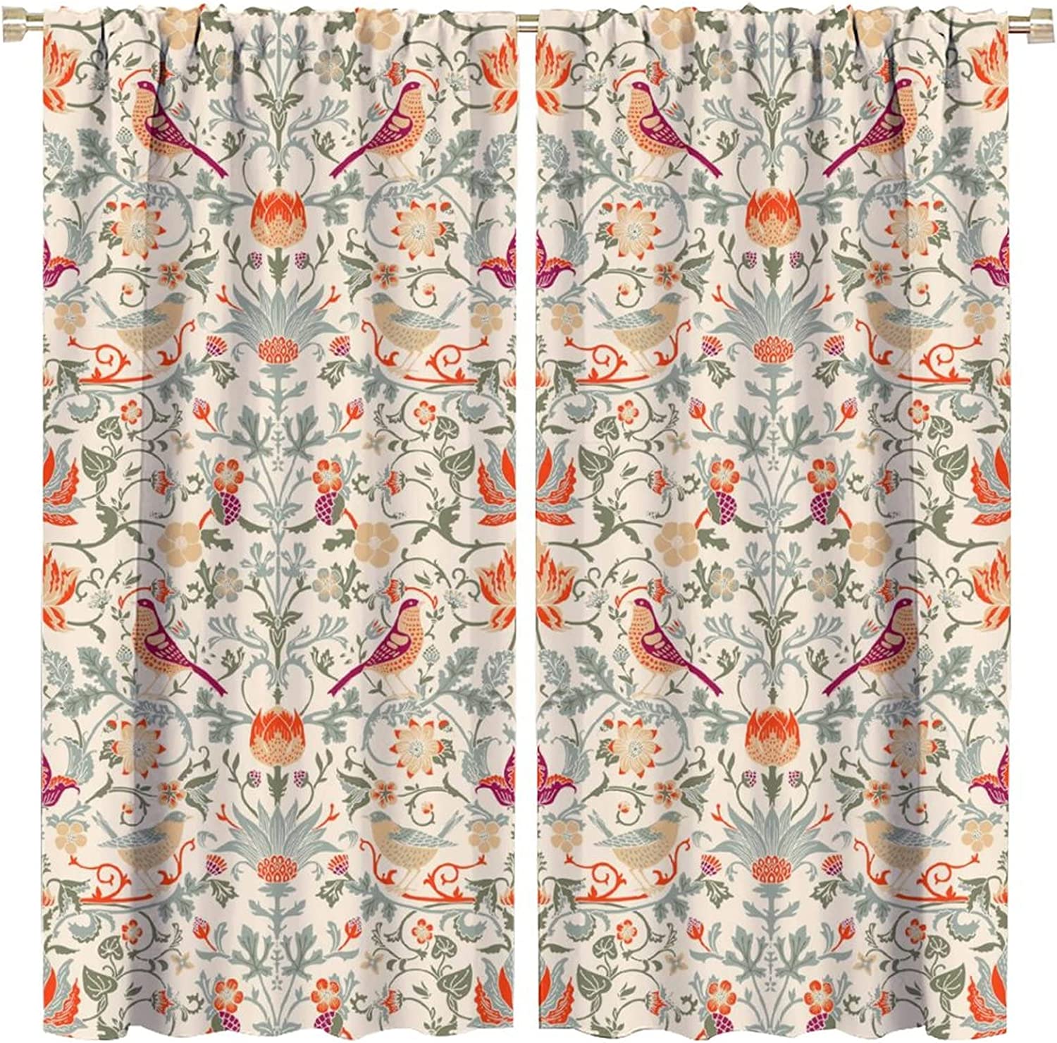 William Morris Bohemian Curtains - Retro Original Design Perfect For Home Decoration