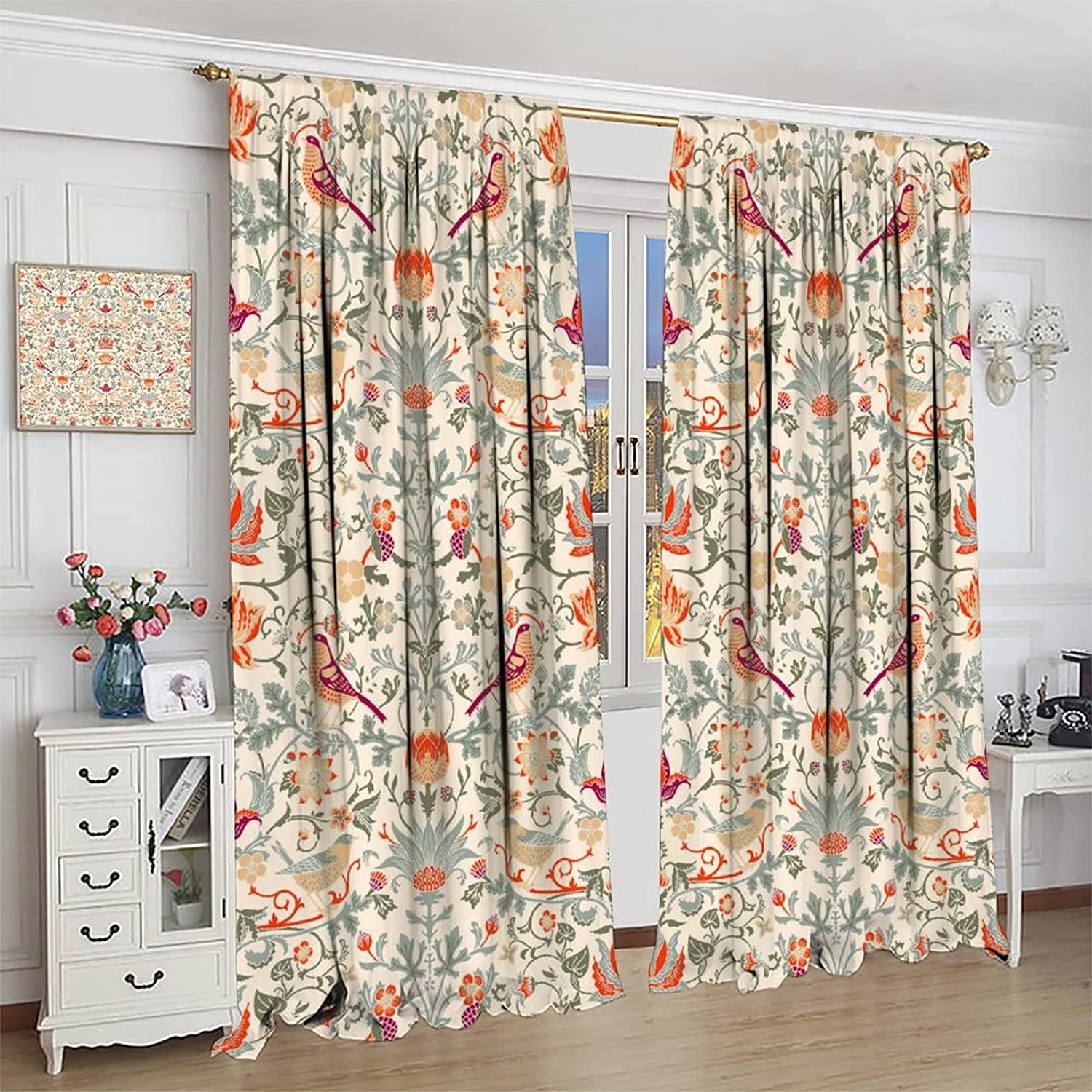 William Morris Bohemian Curtains - Retro Original Design Perfect For Home Decoration - Image 4
