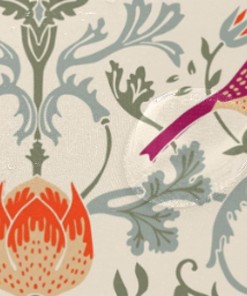 William Morris Flower Pattern Shower Curtain - Narrow Fall Farmhouse Bath Decor