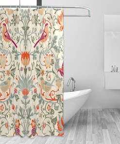 William Morris Flower Shower Curtain - Waterproof for Bathroom Bathtubs