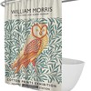 William Morris Orange Owl and Landscape Shower Curtain for a Whimsical and Nature-inspired Bathroom Decor
