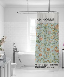 William Morris Plant and Owl Waterproof Shower Curtain for a Chic and Nature-inspired Bathroom Decor