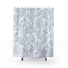 William Morris Shower Curtain with Thistle Silver Grey & White Antique Pattern Print Bath Decor 