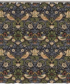 William Morris Strawberry Thief Decorative Shower Curtain For Bathroom