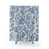 William Morris Vintage English Bathroom Accessory with Blue & White Floral Print Thistle Shower Curtain