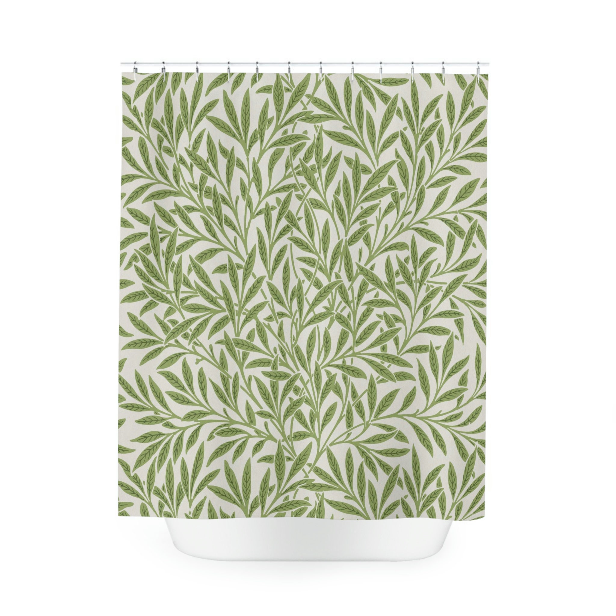 William Morris Willow Pattern Shower Curtain in Vintage-Inspired Design for the Modern Romantic Bathroom