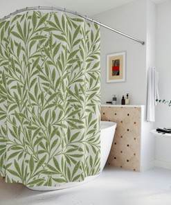 William Morris Willow Pattern Shower Curtain in Vintage-Inspired Design for the Modern Romantic Bathroom