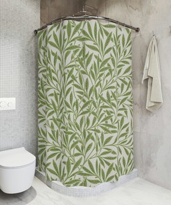 William Morris Willow Pattern Shower Curtain in Vintage-Inspired Design for the Modern Romantic Bathroom