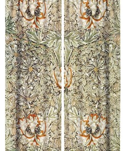 William Morris-Inspired Vintage Art Blackout Curtains in Honeysuckle Vintage Floral Design for Your Living Room