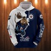 Winnipeg Jets 3D Cartoon Graphic Zip-Up Hoodie For Fans