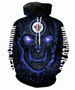 Winnipeg Jets 3D Skulls Pullover Hoodie For Halloween