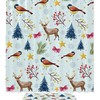 Winter Bird and Deer Tree Branches Shower Curtain Set 