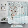 Winter Cardinals And Snowflakes Shower Curtain For A Festive Look
