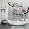 Winter Cardinals Shower Curtain - Dead Branches And Snowflakes Bathroom Decor