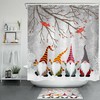 Winter Christmas Cardinals Gnomes Shower Curtain Funny Bathroom Accessories