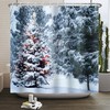 Winter Christmas Tree Shower Curtain For A Festive Bathroom Decor