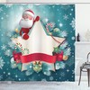 Winter Day Snowflake Print Fabric Shower Curtain For Holiday-Themed Bathroom Decor