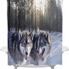 Winter Forest Animal Shower Curtain, Modern Printing Bath Decor For Home