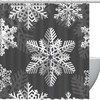 Winter Holidays and Christmas Snowflake Print Fabric Shower Curtain for Celebratory Bathroom