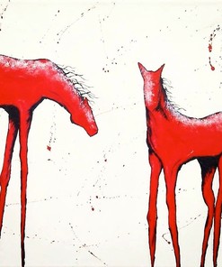 Winter Horse Art Paint Shower Curtain for Bathroom and Washroom Decor 