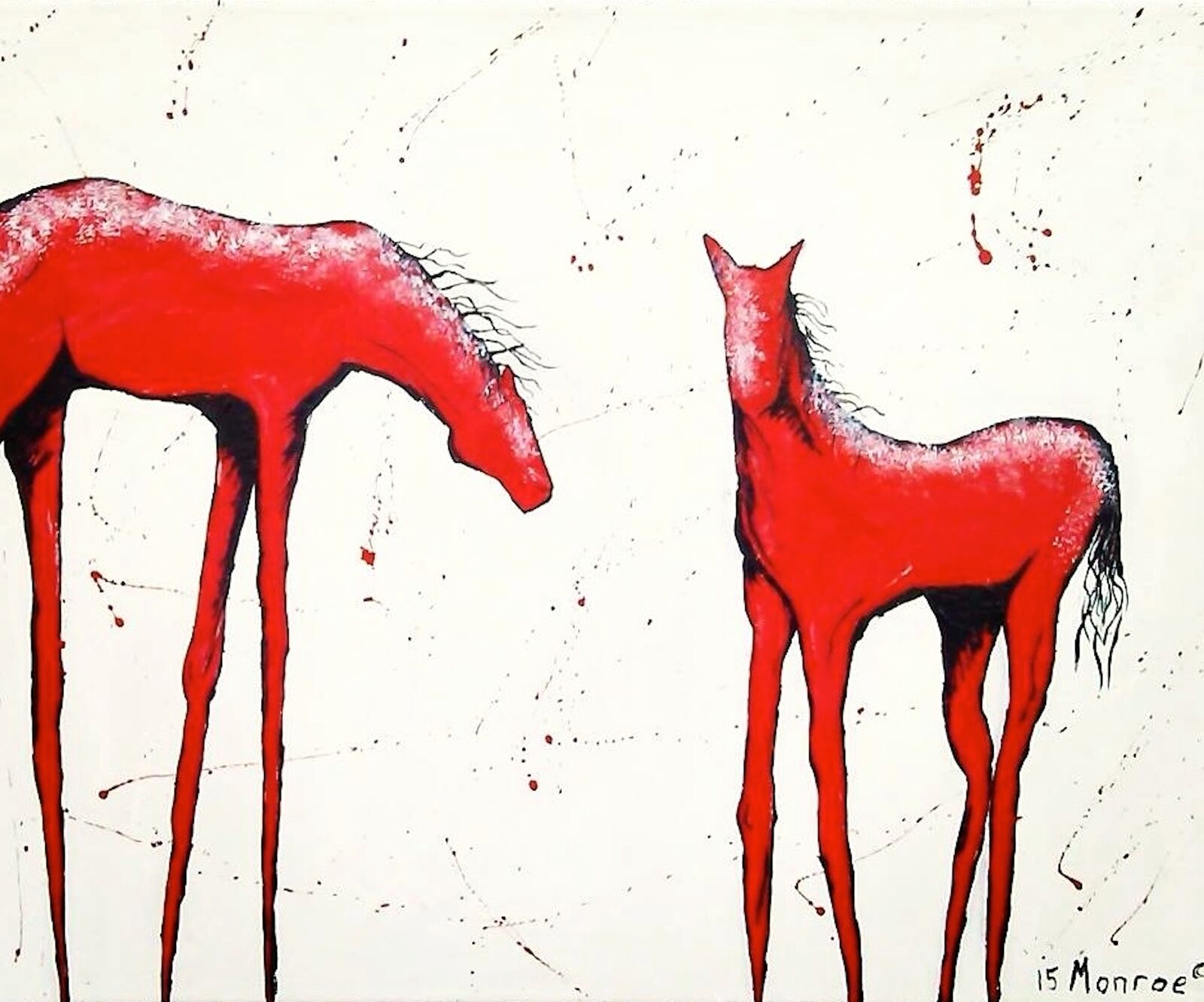 Winter Horse Art Paint Shower Curtain for Bathroom and Washroom Decor