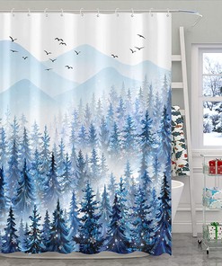 Winter Misty Forest Shower Curtain For A Cozy Bathroom