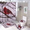 Winter Red Bird Branches Shower Curtain, Waterproof Bathroom Decor by Vantaso
