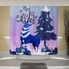 Winter Reindeer Print Shower CurtainNordic Art Nature Bathroom Decor for Women & Kids