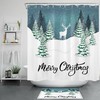 Winter Snow Forest Deer Christmas Shower Curtain - Rustic Woodland Bathroom Decor