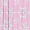 Winter Snowflake Christmas Pattern Fabric Shower Curtain in Pink