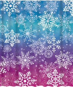 Winter Snowflake Shower Curtainmas Ice Holiday Bathroom Decoration By Allenjoy - Durable And Fabric Bathtub Sets