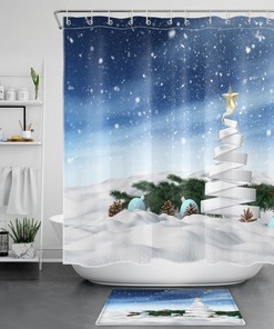 Winter Snowflake Star Shower Curtain