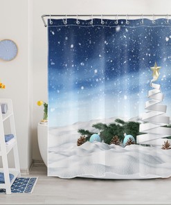 Winter Snowflake Star Shower Curtain