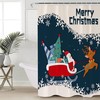 Winter Snowflake Xmas Tree Santa Deer Merry Christmas Shower Curtain for Home Decor 