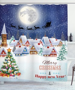 Winter Snowflakes Print Shower Curtain For Festive Bathroom Decor