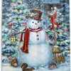 Winter Snowman Animal Shower Curtain With A Festive Christmas Theme