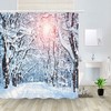 Winter Sun Shower Curtain - Warm your bathroom decor with this cozy fabric shower curtain.