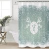 Winter Teal Elk Xmas Balls Christmas Snowflake Shower Curtain for Bathroom 